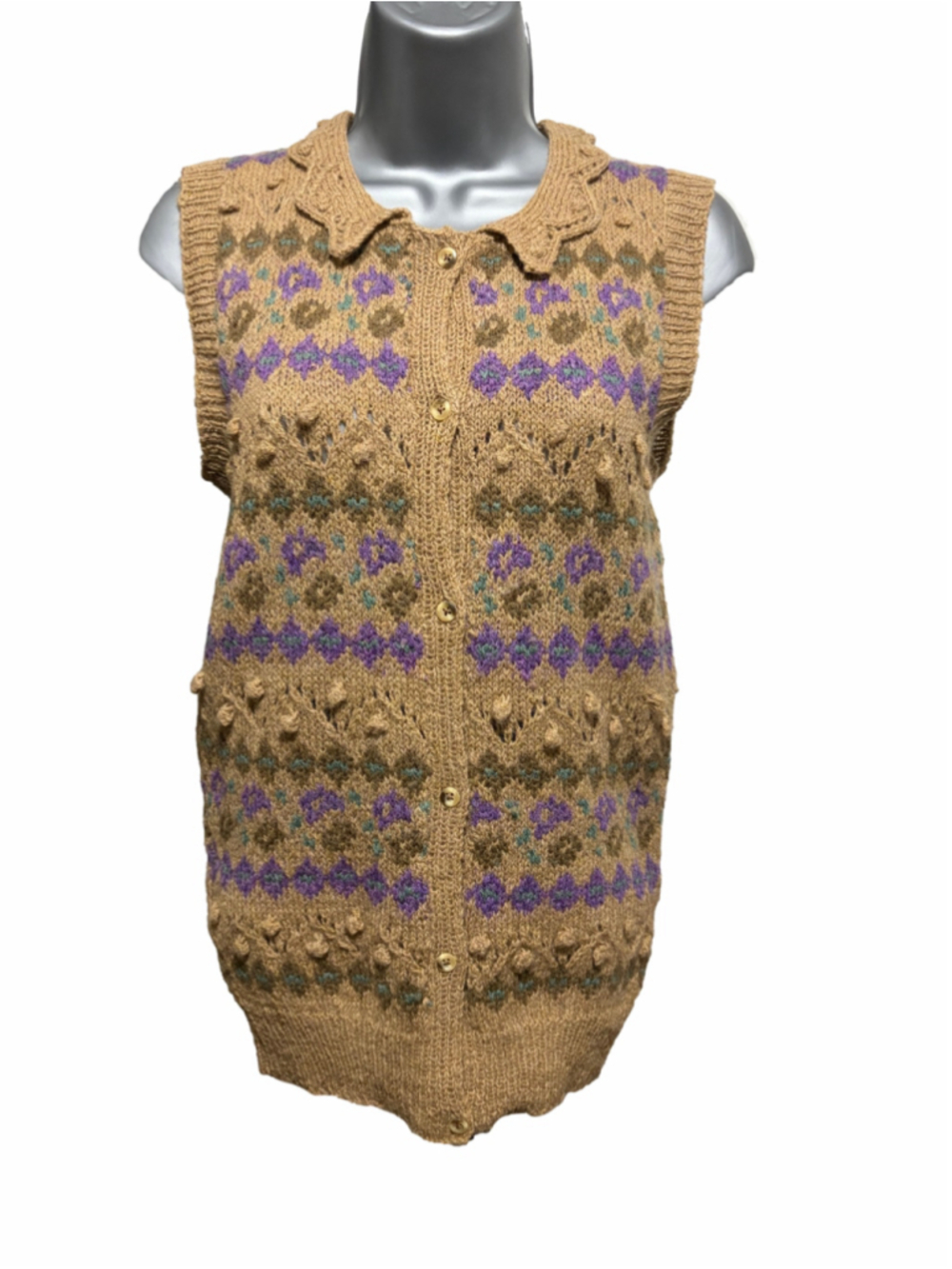 Vintage Mark Cross England Wool Fair Isle Sweater Vest Size 32 (EU sizing)